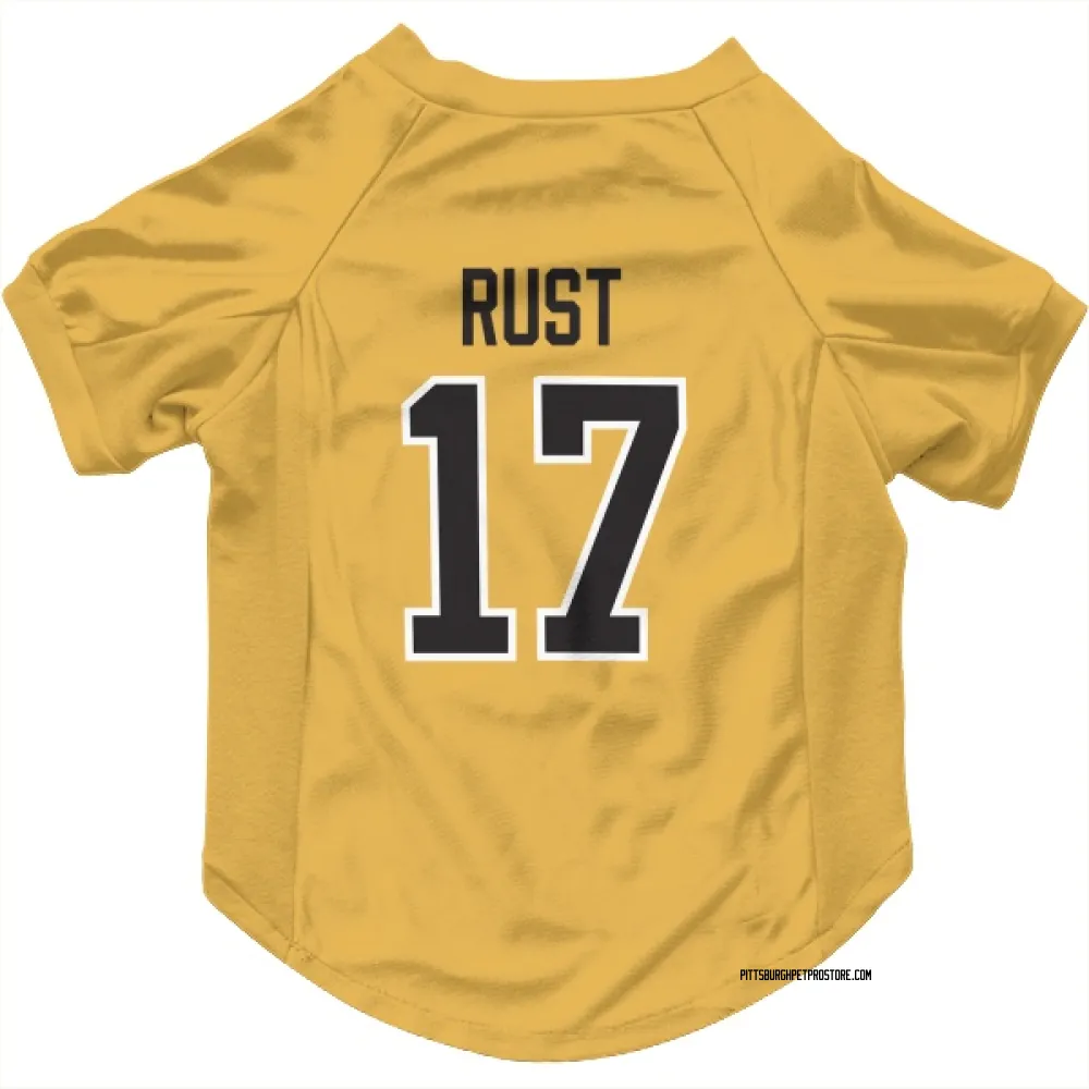 Pittsburgh Penguins Bryan Rust Gold Pet Jersey for Dog & Cat