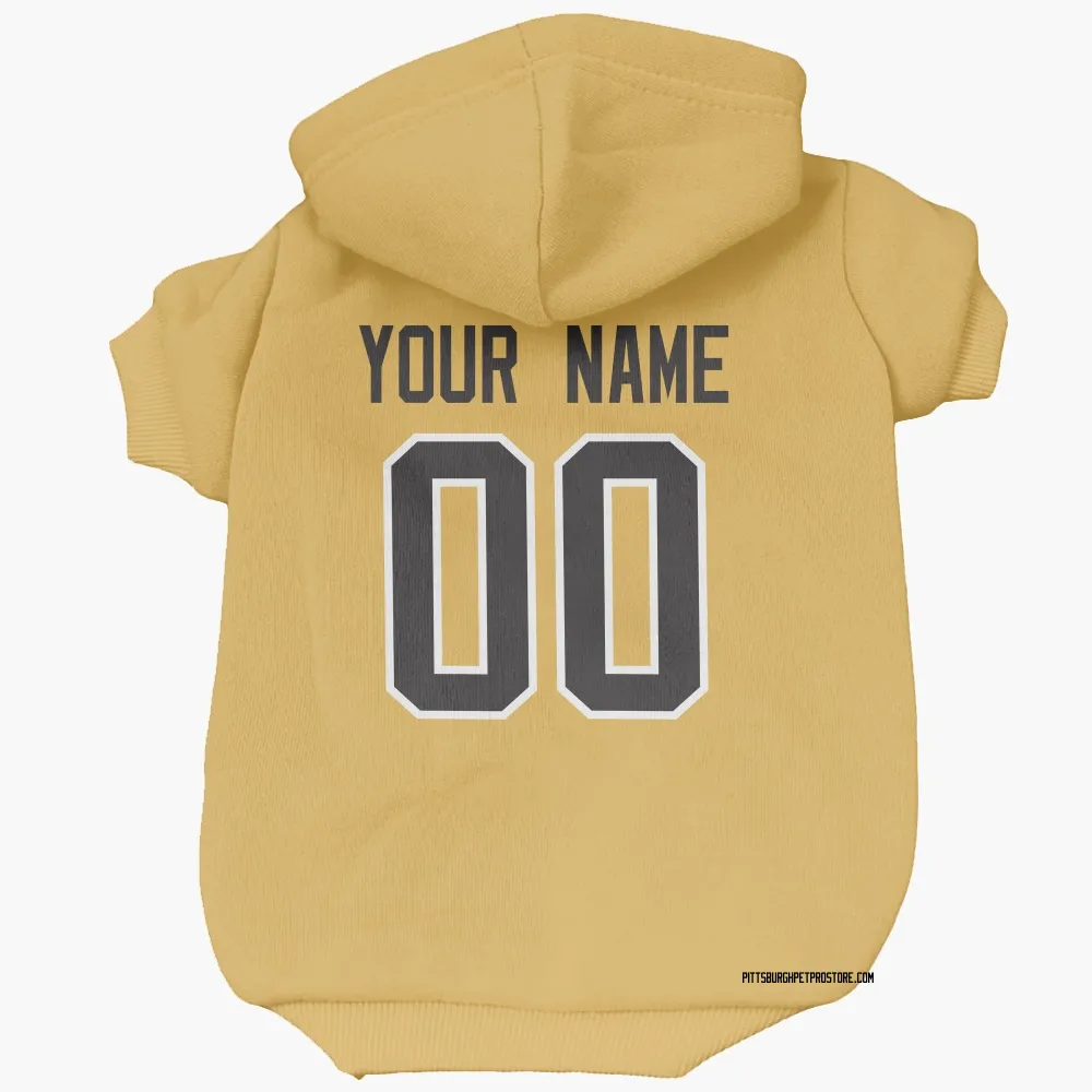 Pittsburgh Penguins Custom Gold Pet Hoodie for Dog & Cat