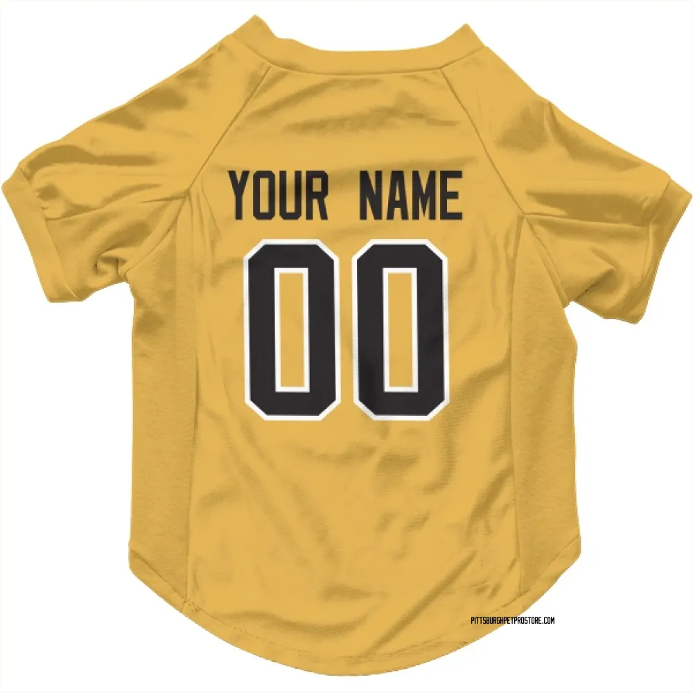 Pittsburgh Penguins Custom Gold Pet Jersey for Dog & Cat