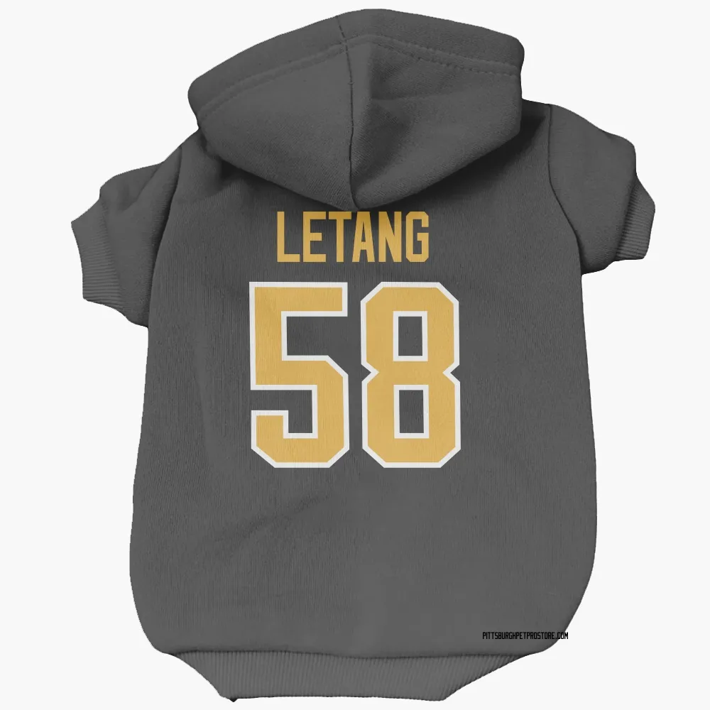 Pittsburgh Penguins Kris Letang Black Pet Hoodie for Dog & Cat