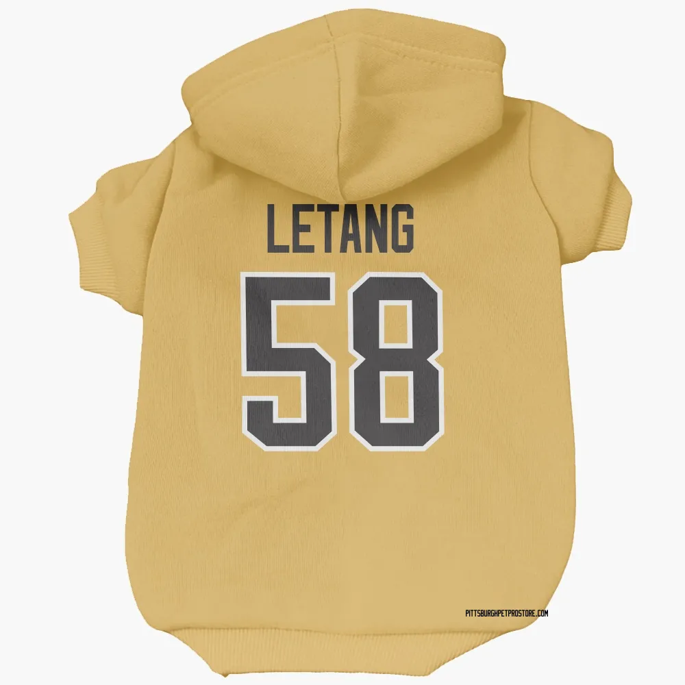 Pittsburgh Penguins Kris Letang Gold Pet Hoodie for Dog & Cat