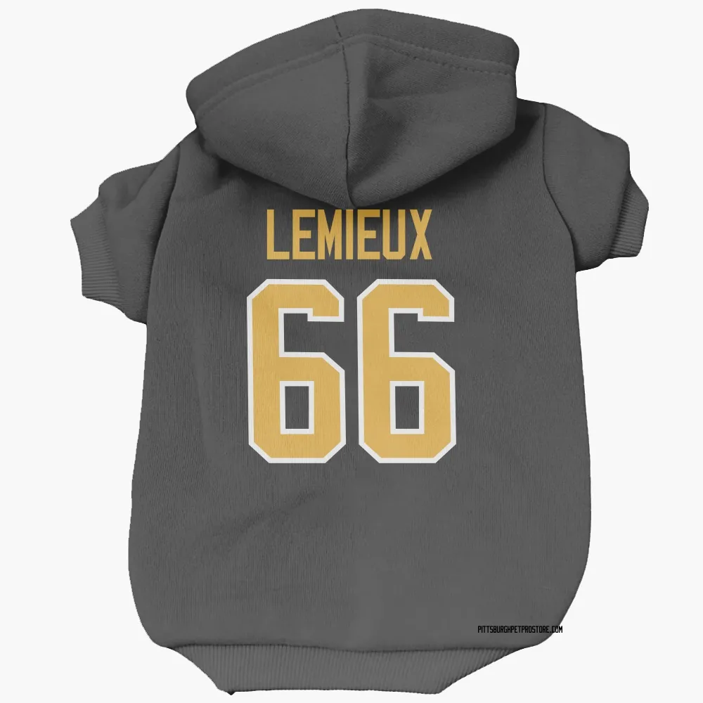 Pittsburgh Penguins Mario Lemieux Black Pet Hoodie for Dog & Cat