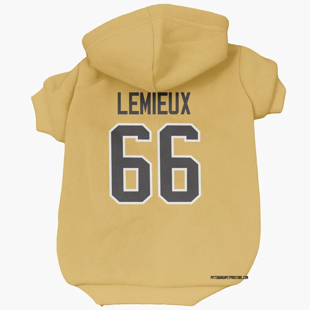 Pittsburgh Penguins Mario Lemieux Gold Pet Hoodie for Dog & Cat