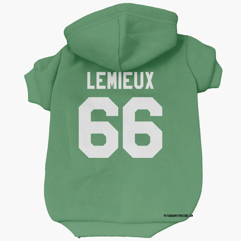 Pittsburgh Penguins Mario Lemieux Green Pet Hoodie for Dog & Cat