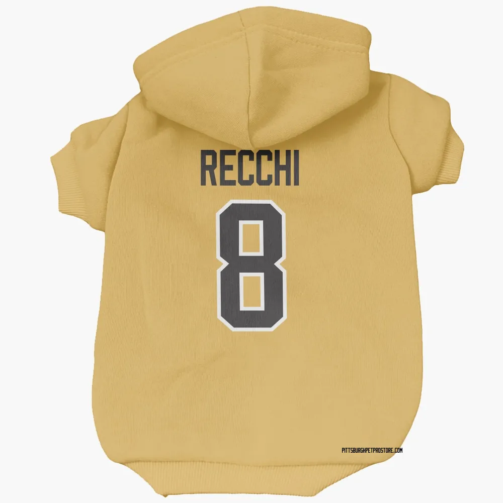 Pittsburgh Penguins Mark Recchi Gold Pet Hoodie for Dog & Cat