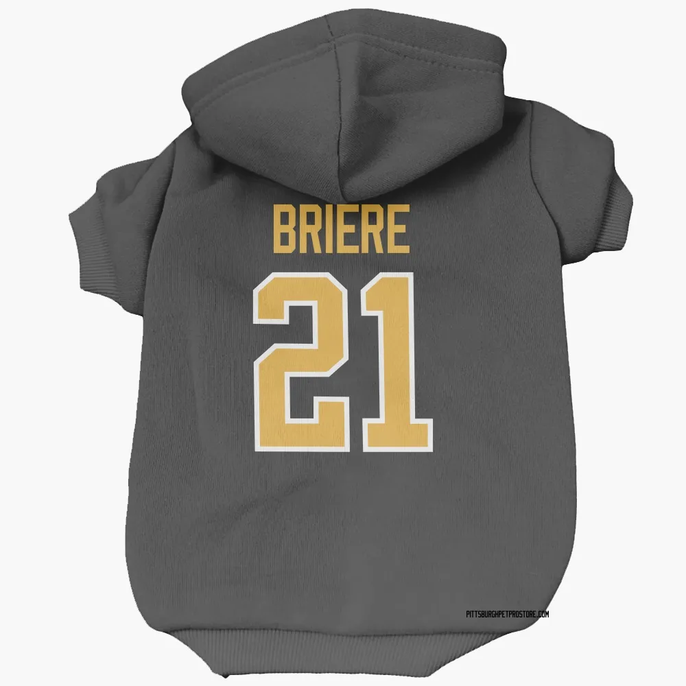Pittsburgh Penguins Michel Briere Black Pet Hoodie for Dog & Cat