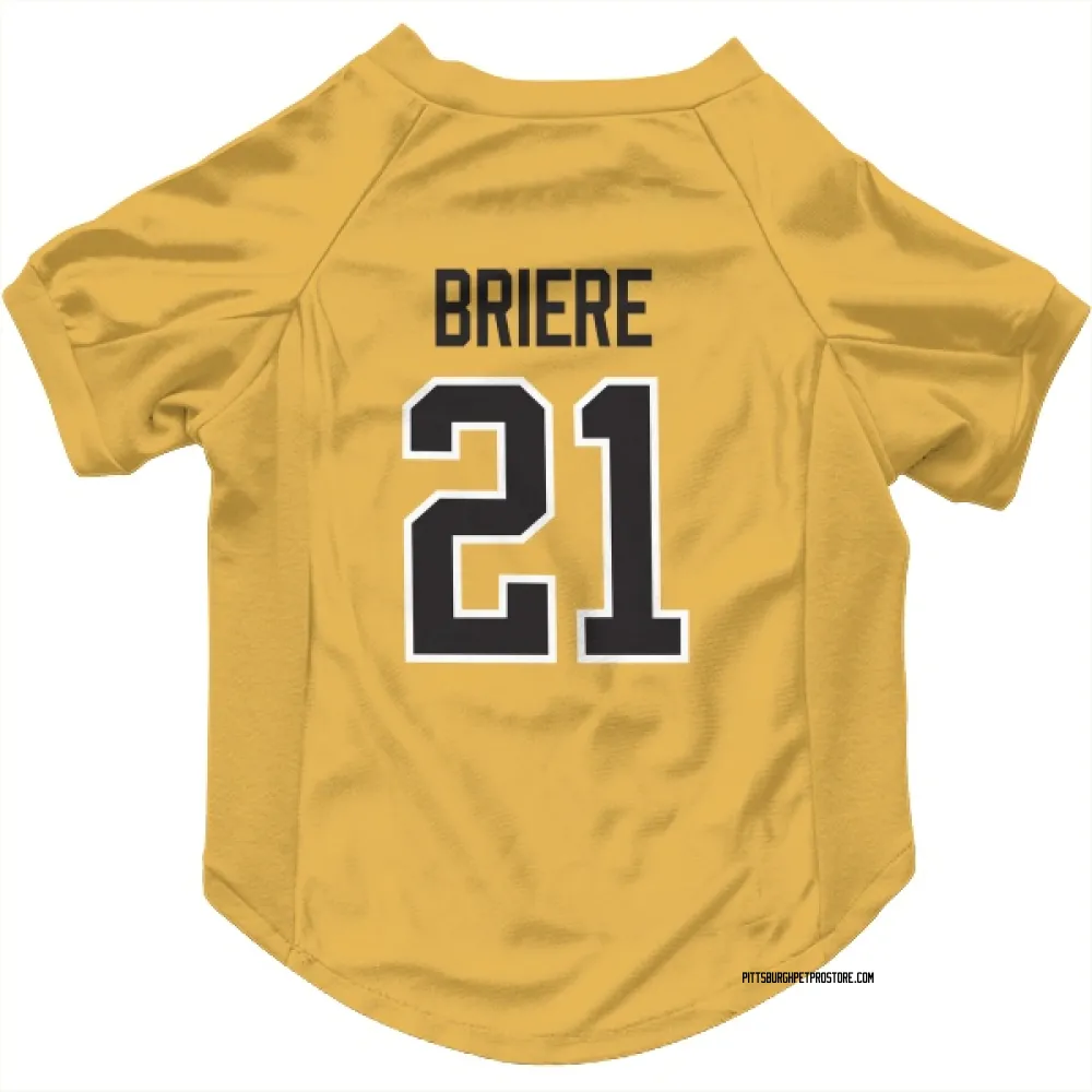 Pittsburgh Penguins Michel Briere Gold Pet Jersey for Dog & Cat