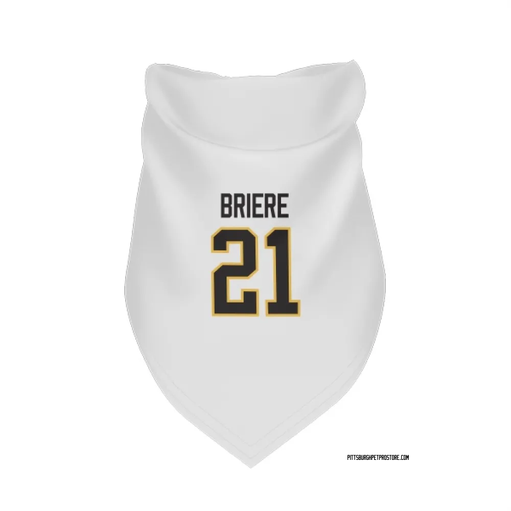 Pittsburgh Penguins Michel Briere White Pet Bandana for Dog & Cat