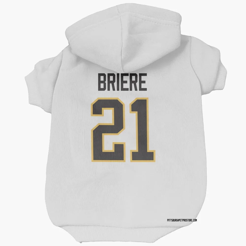 Pittsburgh Penguins Michel Briere White Pet Hoodie for Dog & Cat