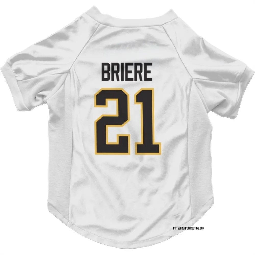 Pittsburgh Penguins Michel Briere White Pet Jersey for Dog & Cat