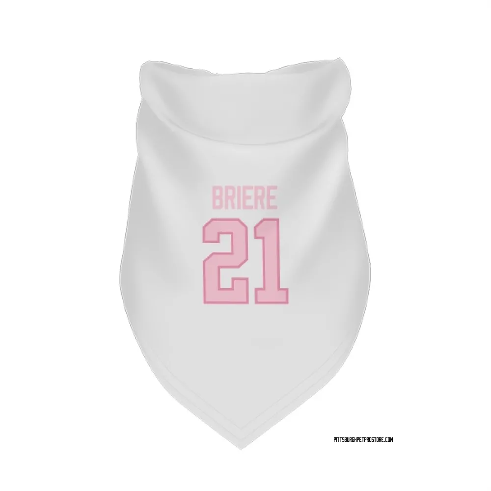 Pittsburgh Penguins Michel Briere White Pink Pet Bandana for Dog & Cat