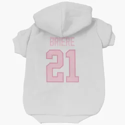 Pittsburgh Penguins Michel Briere White Pink Pet Hoodie for Dog & Cat