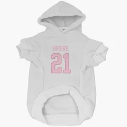 Pittsburgh Penguins Michel Briere White Pink Pet Hoodie for Dog & Cat