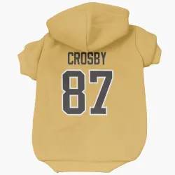 Pittsburgh Penguins Sidney Crosby Gold Pet Hoodie for Dog & Cat
