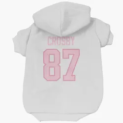 Pittsburgh Penguins Sidney Crosby White Pink Pet Hoodie for Dog & Cat