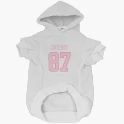 Pittsburgh Penguins Sidney Crosby White Pink Pet Hoodie for Dog & Cat